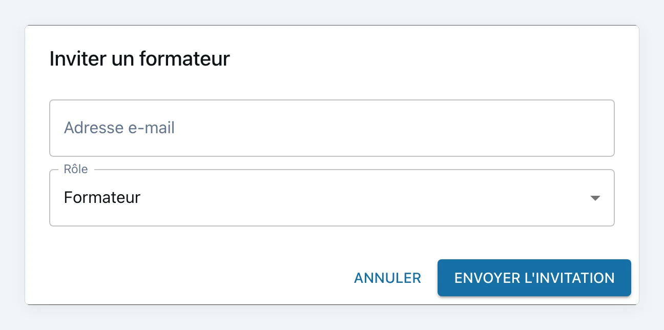 Trainer invitation