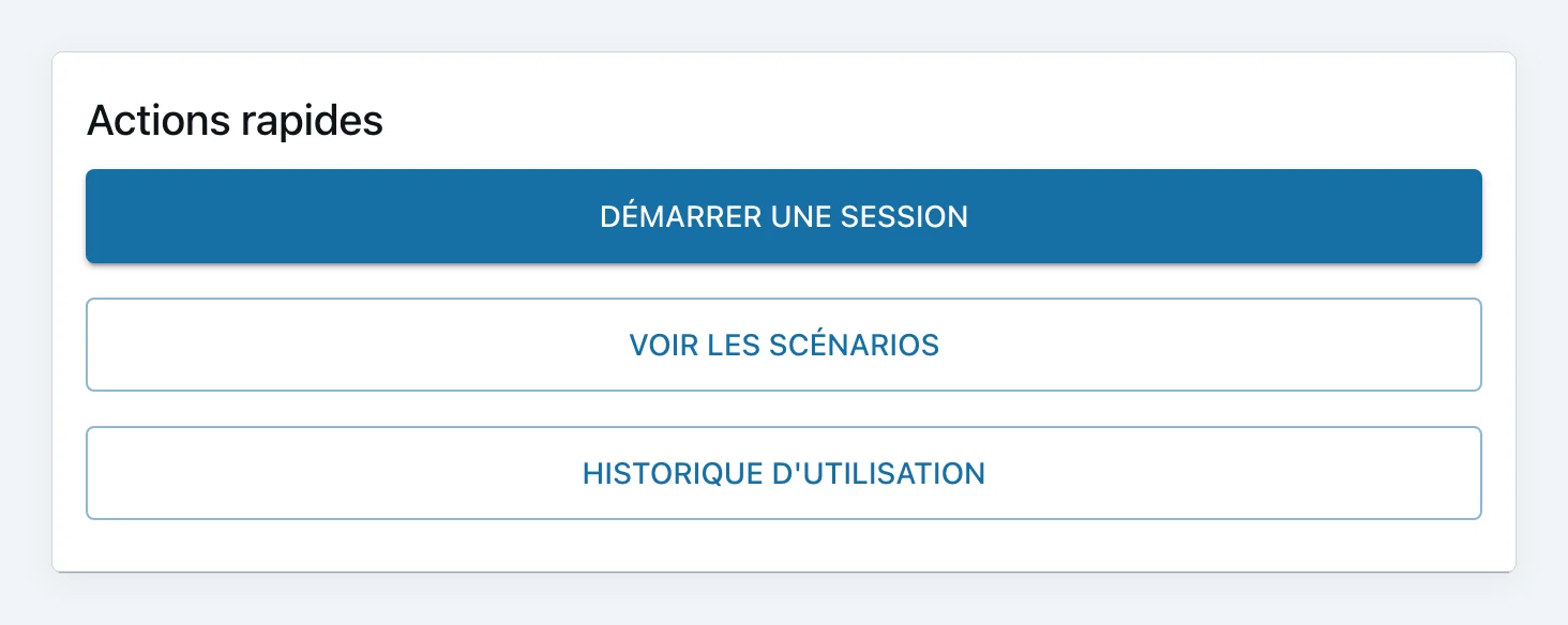 Bouton Demarrer une session